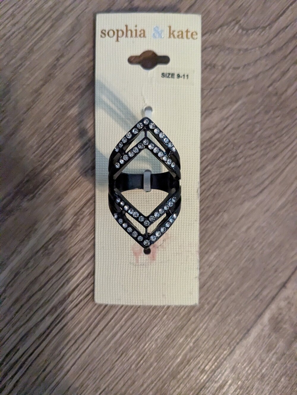 Black Crystal Chevron Hair Clip